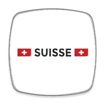 Schweiz Fußball Fan Trikot Schweizer Flagge Suisse - Viereckiger Kühlschrankmagnet - Weiß - Vorne