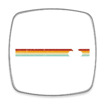 Retro Streifen Fahrrad auf Gradient Banner - Viereckiger Kühlschrankmagnet - Weiß - Vorne
