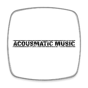 Acousmatic Music - Square fridge magnet - white - Front