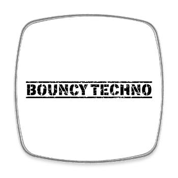 Bouncy Techno - Viereckiger Kühlschrankmagnet - Weiß - Vorne