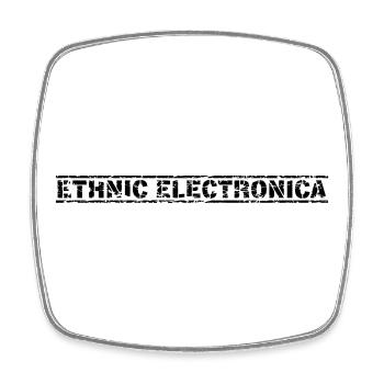 Electronica ethnique - Magnet carré - blanc - Devant
