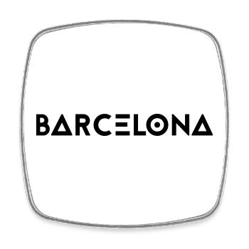 BARCELONE - Magnet carré - blanc - Devant
