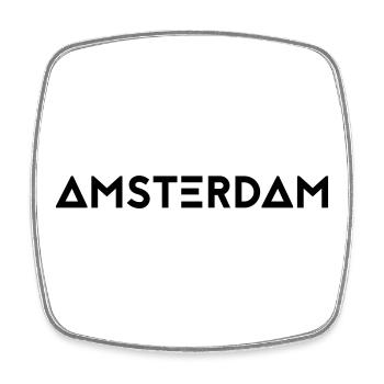 AMSTERDAM - Magnet carré - blanc - Devant