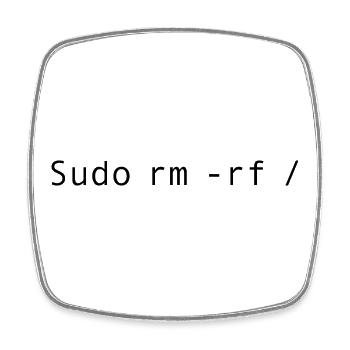 Linux-Codierung sudo rm -rf / - Viereckiger Kühlschrankmagnet - Weiß - Vorne