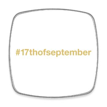 born on September 17 Birthday birthday - Square fridge magnet - white - Front