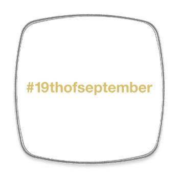 born on September 19 Birthday birthday - Square fridge magnet - white - Front
