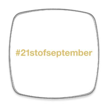born on September 21 Birthday birthday - Square fridge magnet - white - Front