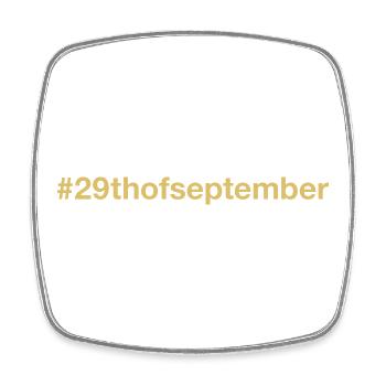born on September 29 Birthday birthday - Square fridge magnet - white - Front