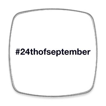 born on September 24 Birthday birthday - Square fridge magnet - white - Front