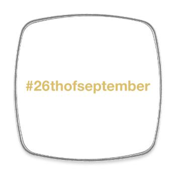 born on September 26 Birthday birthday - Square fridge magnet - white - Front