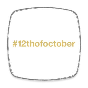 né le 12 octobre Anniversaire anniversaire - Magnet carré - blanc - Devant