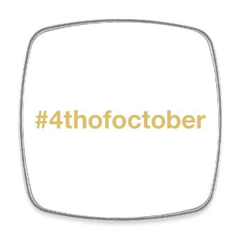 geboren am 4. Oktober Geburtstag hashtag - Viereckiger Kühlschrankmagnet - Weiß - Vorne
