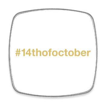 geboren am 14. Oktober Geburtstag birthday - Viereckiger Kühlschrankmagnet - Weiß - Vorne