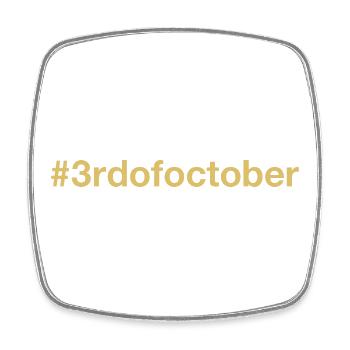 né le 3 octobre Anniversaire anniversaire - Magnet carré - blanc - Devant