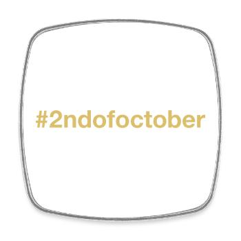 né le 2 octobre Anniversaire anniversaire - Magnet carré - blanc - Devant