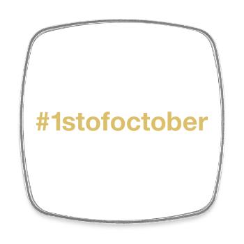 born on October 1st birthday birthday - Square fridge magnet - white - Front