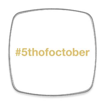 né le 5 octobre anniversaire anniversaire - Magnet carré - blanc - Devant
