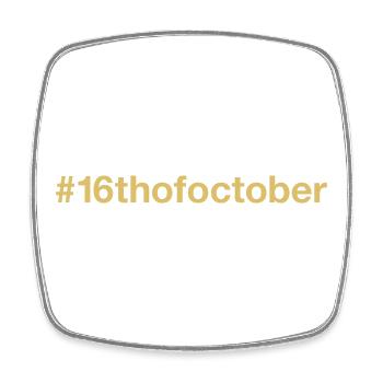 geboren am 16. Oktober Geburtstag birthday - Viereckiger Kühlschrankmagnet - Weiß - Vorne