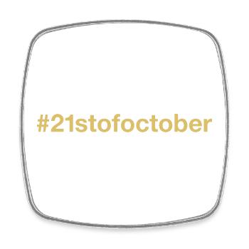 born on October 21 Birthday birthday - Square fridge magnet - white - Front
