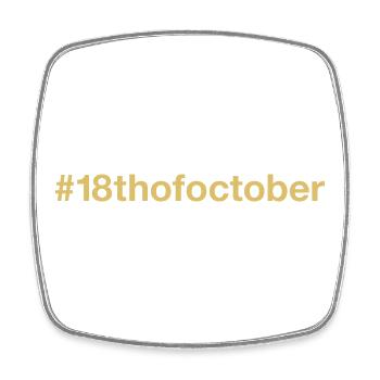 geboren am 18. Oktober Geburtstag birthday - Viereckiger Kühlschrankmagnet - Weiß - Vorne