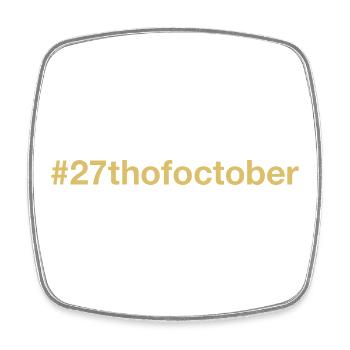 né le 27 octobre Anniversaire anniversaire - Magnet carré - blanc - Devant