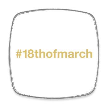 born on March 18 Birthday birthday - Square fridge magnet - white - Front