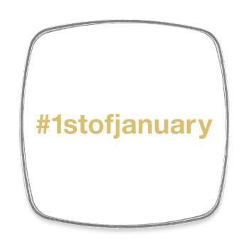 born on January 1 Birthday birthday - Square fridge magnet - white - Front