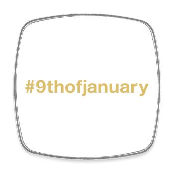 né le 9 janvier Anniversaire anniversaire - Magnet carré - blanc - Devant