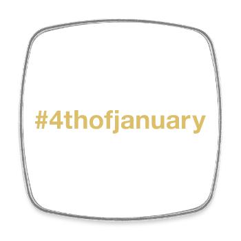 born on January 4 Birthday birthday - Square fridge magnet - white - Front