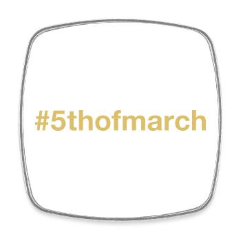 born on March 5 birthday birthday - Square fridge magnet - white - Front