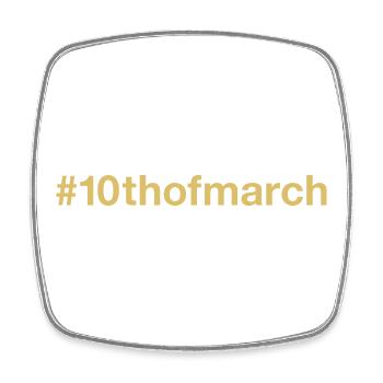 born on March 10 Birthday birthday - Square fridge magnet - white - Front
