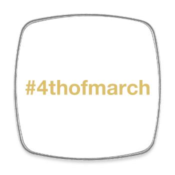 né le 4 mars Anniversaire - Magnet carré - blanc - Devant