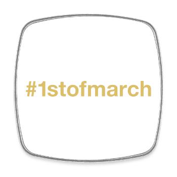 born on March 1 Birthday birthday - Square fridge magnet - white - Front