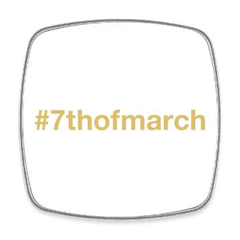 born on March 7 Birthday birthday - Square fridge magnet - white - Front