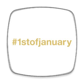 born on January 1 Birthday birthday - Square fridge magnet - white - Front