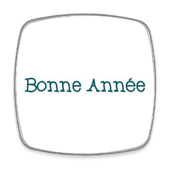 BONNE ANNEE. SAINT SYLVESTRE. NOUVELLE ANNÉE - Magnet carré - blanc - Devant
