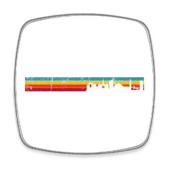 Norwich skyline retro - Square fridge magnet - white - Front