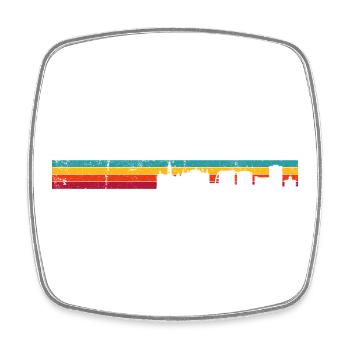Silhouette des Sonnenuntergangs-Skyline-Verlaufs - Viereckiger Kühlschrankmagnet - Weiß - Vorne
