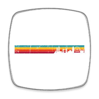 Londoner Skyline Retro - Viereckiger Kühlschrankmagnet - Weiß - Vorne