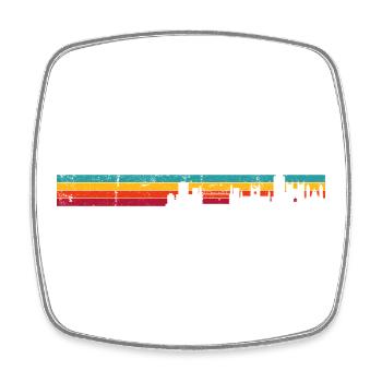 Bristol Skyline retro - Viereckiger Kühlschrankmagnet - Weiß - Vorne