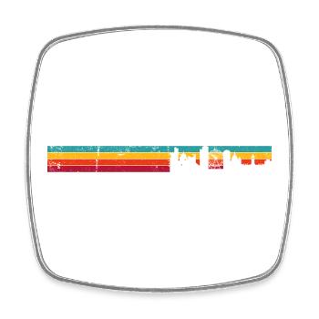 Sunset Skyline Stripes - Square fridge magnet - white - Front