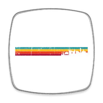 Rétro Skyline Sunset Stripes - Magnet carré - blanc - Devant