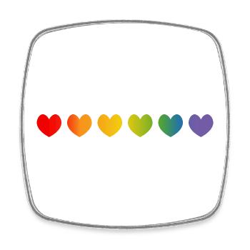 Regenbogenherzchen Verlauf - Viereckiger Kühlschrankmagnet - Weiß - Vorne