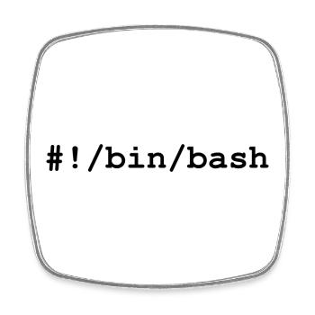Bash / Bourne-Again Shell unter Linux und Unix - Viereckiger Kühlschrankmagnet - Weiß - Vorne