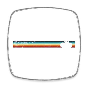 Rainbow Stripe Bicycle Design - Square fridge magnet - white - Front