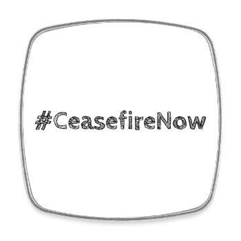 cessez-le-feumaintenant - Magnet carré - blanc - Devant