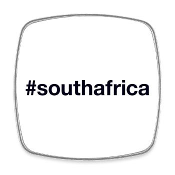 AFRIQUE DU SUD Hashtag Südafrika - Magnet carré - blanc - Devant