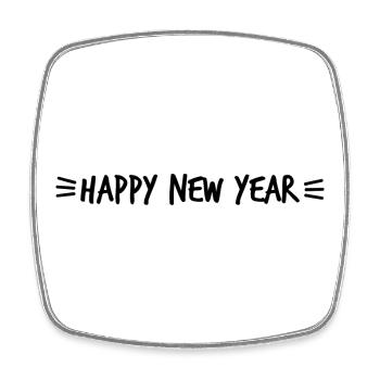 HAPPY NEW YEAR. BONNE ANNEE. MEILLEURS VOEUX - Magnet carré - blanc - Devant