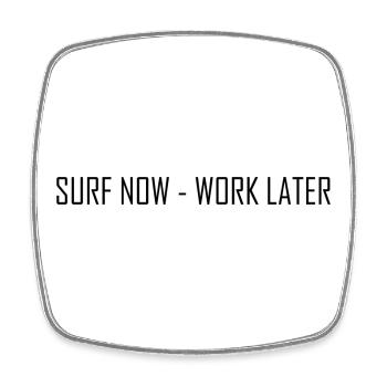 Surf Now - Viereckiger Kühlschrankmagnet - Weiß - Vorne