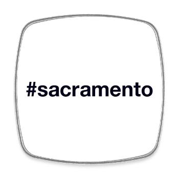 SACRAMENTO Hashtag - Viereckiger Kühlschrankmagnet - Weiß - Vorne